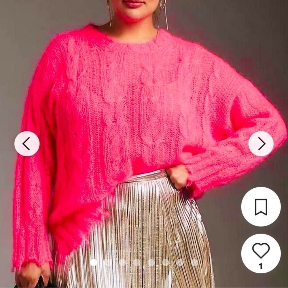 Anthropologie Women's Pink Jumper Sweater size Small